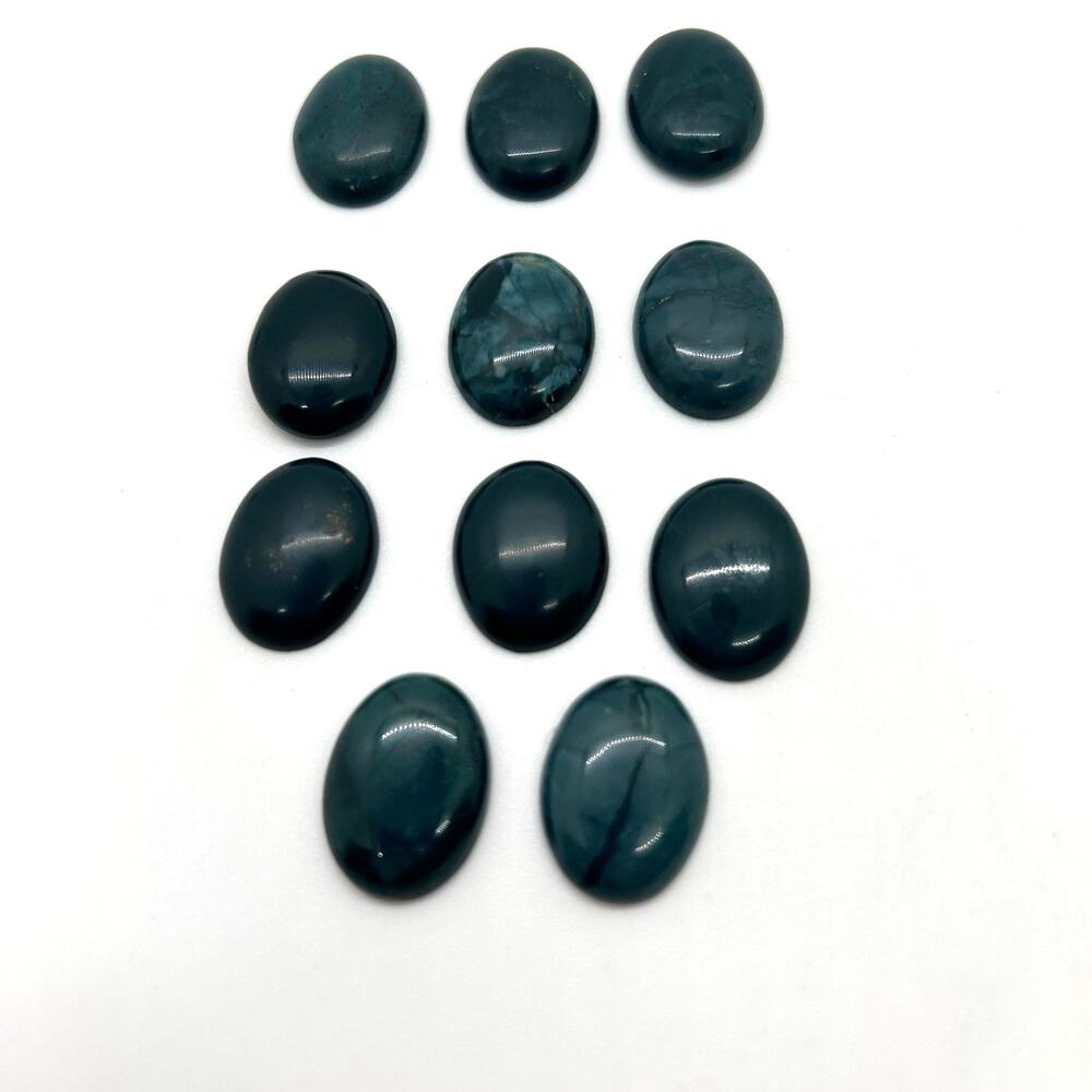 Dyed Green‎ Agate Cabochons For Jewelry Making Lot of 11